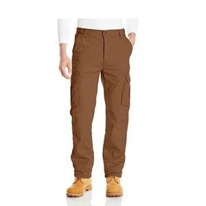 NWT Smiths Workwear Men Polar Fleece Lined Canvas Cargo Pant Brown 36x30 II202